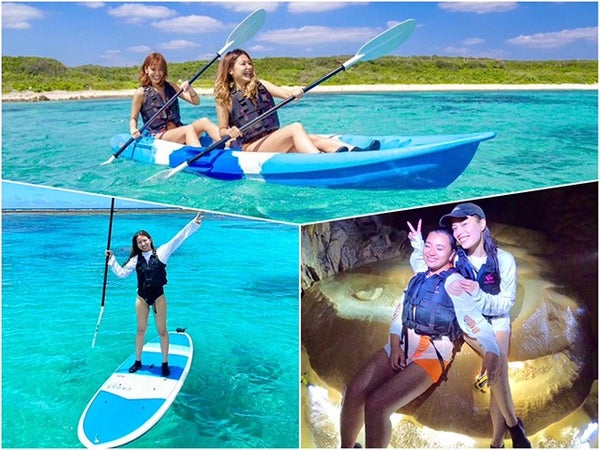 ■◆夏旅セール◆宮古島ブルーを満喫!SUP&ケイビング(鍾乳洞探検)&カヌーを1日で体験するわがままセットプラン! 宮古島チョイス 2泊3日<対象年齢7~59歳>1